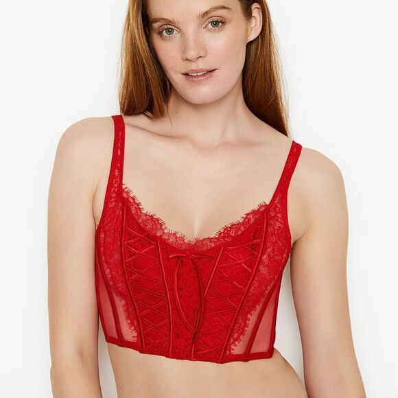 Victoria Secret Dream Angel Unlined Lace-Up Corset Top WHITE S NWT‎ IN PKG - Picture 4 of 7